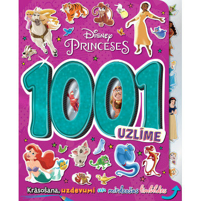 Princeses. 1001 uzlīme. Krāsošana, uzdevumi un mirdzošas līmbildes. Disney