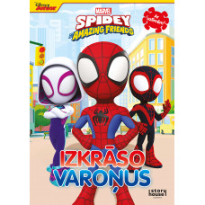 Spidey amazing friends. Izkrāso varoņus. Ar uzlīmēm. Marvel. Disney Junior