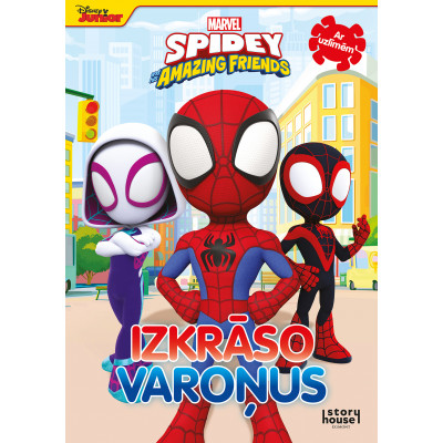 Spidey amazing friends. Izkrāso varoņus. Ar uzlīmēm. Marvel. Disney Junior