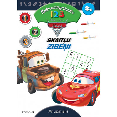 Vāģi 2. Skaitļu zibeņi. Uzdevumu grāmata 123. Disney Pixar